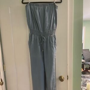 Guess Light Blue Strapless Jumpsuit